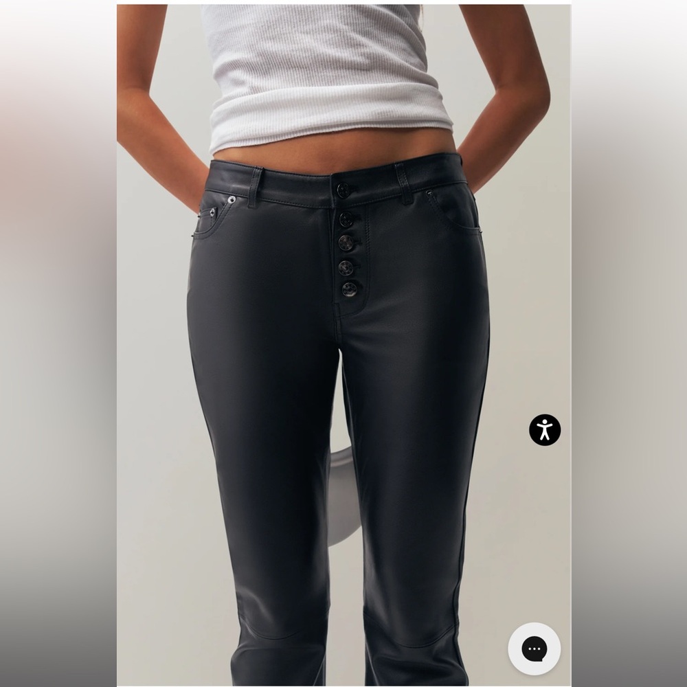 Women's Black Straight Leg Pants - Picture 3 of 7